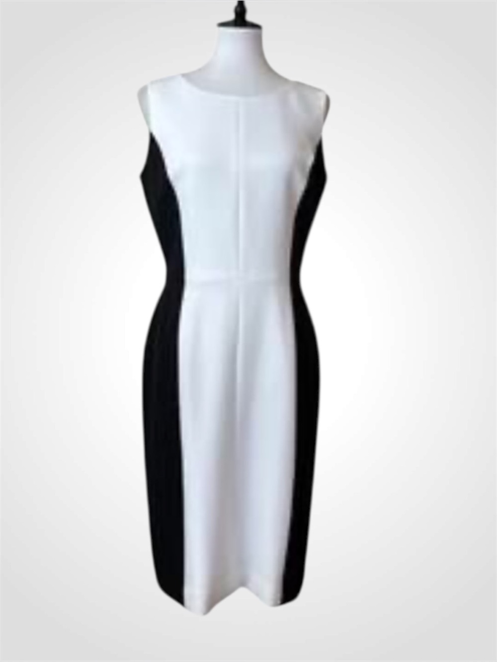 Preston & York Black and White Colorblock Midi Sheath Dress 14